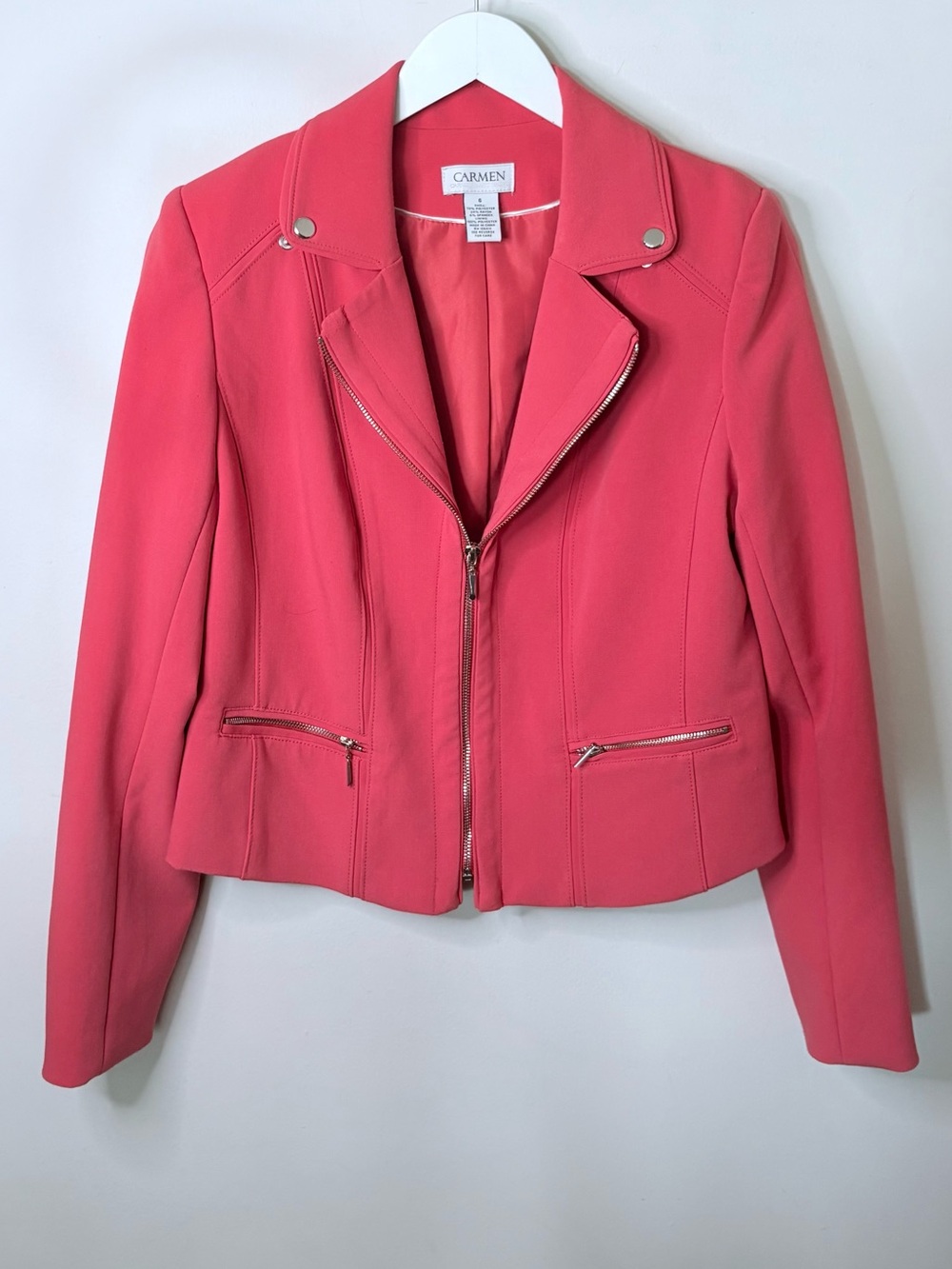 Carmen Marc Volvo Moto Jacket with Lace-Up & Zipper - Picture 2 of 9